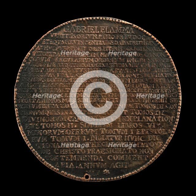 Inscribed Record of Fiamma's Life and Works [reverse], 1578. Creator: Giovanni Battista Cambio.