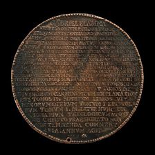 Inscribed Record of Fiamma's Life and Works [reverse], 1578. Creator: Giovanni Battista Cambio