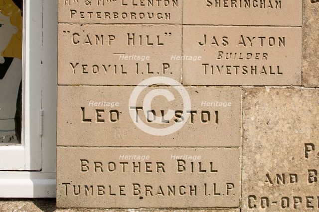 Inscribed stones, Burston Strike School, Church Green, Burston, Norfolk, 2017. Creator: Patricia Payne.