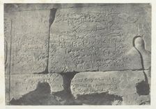 Inscription Démotique, Grand Temple d'Isis à Philoe; Nubie, 1849/51, printed 1852. Creator: Maxime du Camp
