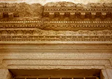 Inscription in cursive Palmyrene carved in stone, Palmyra city, Syria, 2001. Creator: LTL
