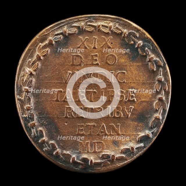 Inscription in a Wreath [reverse], 1519. Creator: Hans Schwarz.