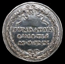 Inscription in a Wreath [reverse], 1530. Creator: Matthes Gebel