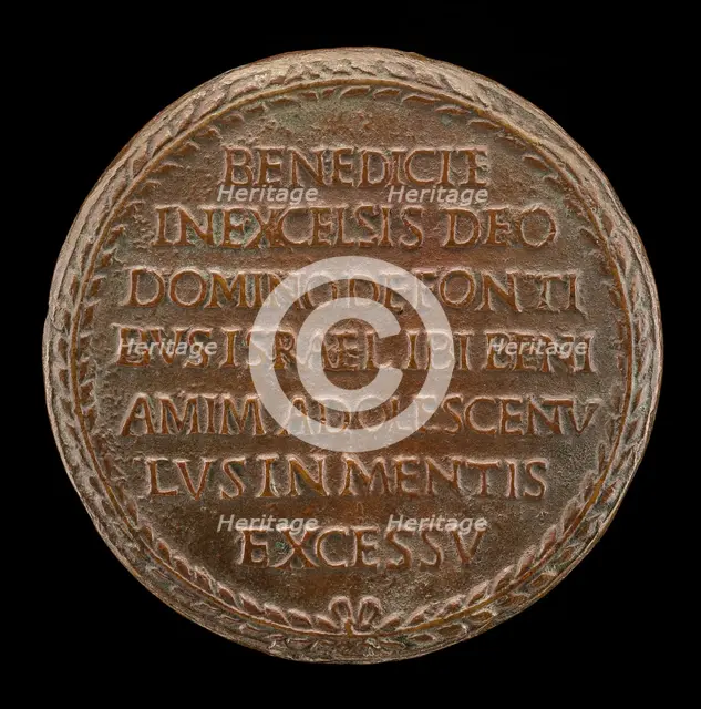 Inscription in a Wreath [reverse], c. 1500. Creator: Unknown.