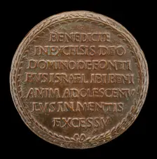 Inscription in a Wreath [reverse], c. 1500. Creator: Unknown
