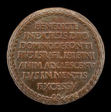 Inscription in a Wreath [reverse], c. 1500. Creator: Unknown