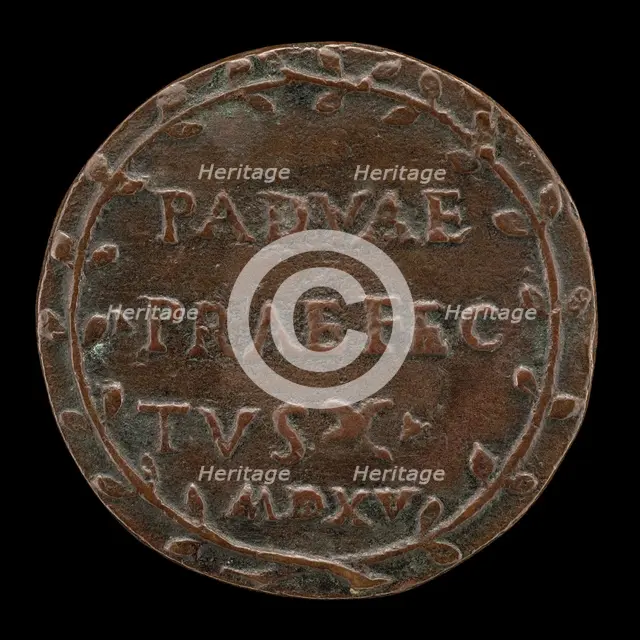 Inscription in a Wreath [reverse], c. 1515. Creator: Unknown.