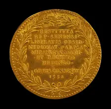 Inscription in a Laurel Wreath [reverse], 1552. Creator: Etienne Delaune