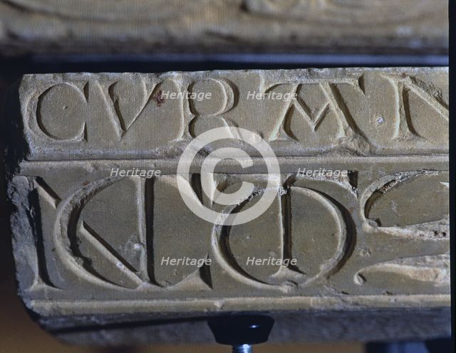  'Inscription of an impost', sculptural relief, marble, c. 1160-1165, by the Master of Cabestany,…