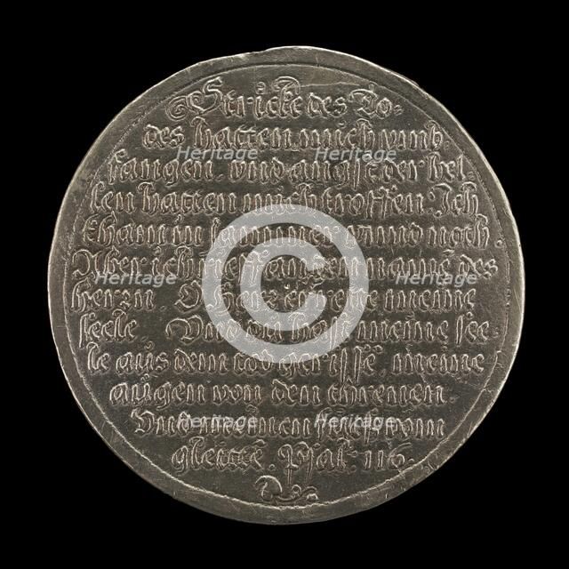 Inscription [reverse], 1556. Creator: Joachim Deschler.