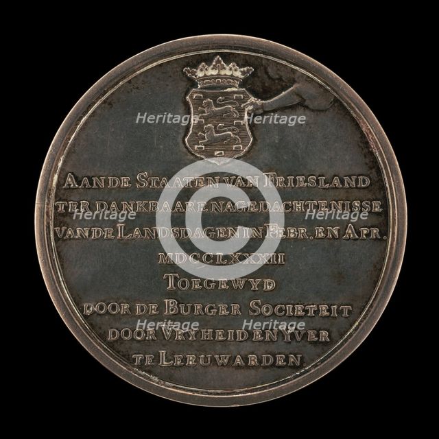 Inscription [reverse], 1782. Creator: B.C.V. Calker.