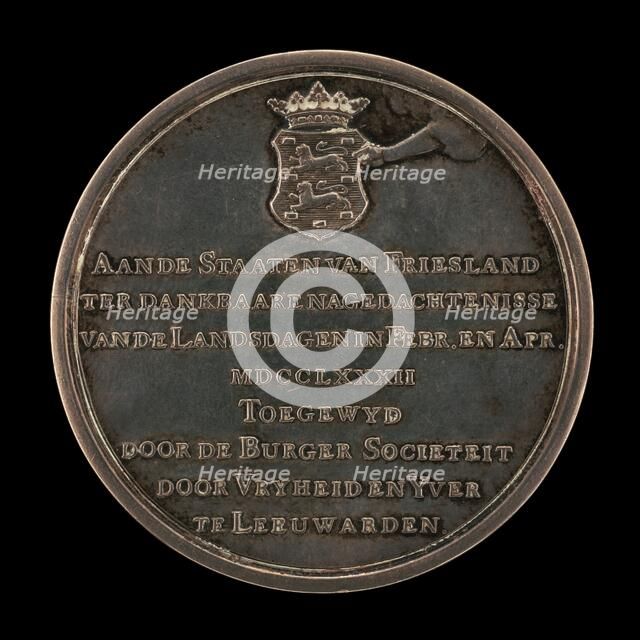 Inscription [reverse], 1782. Creator: B.C.V. Calker.