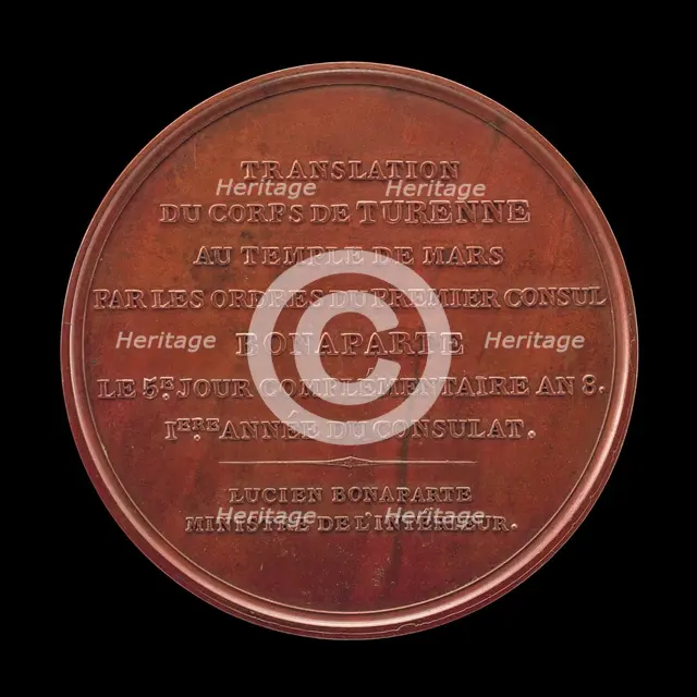 Inscription [reverse], 1800. Creator: Henry Auguste.