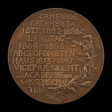 Inscription [reverse], 1897. Creator: Karl Gindra