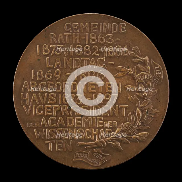 Inscription [reverse], 1897. Creator: Karl Gindra.