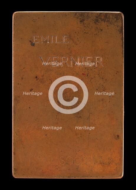 Inscription [reverse], 1890. Creator: Alexandre Louis Marie Charpentier.