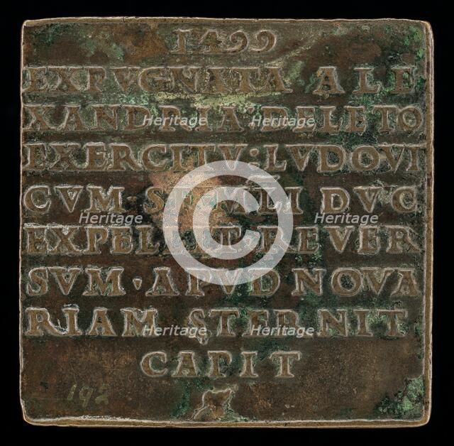 Inscription [reverse], c. 1499. Creator: Cristoforo Foppa.