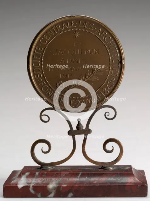Inscription [reverse], designed 1843, awarded 1911. Creator: Eugène-André Oudiné.