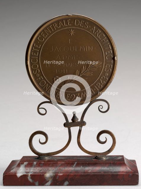 Inscription [reverse], designed 1843, awarded 1911. Creator: Eugène-André Oudiné.