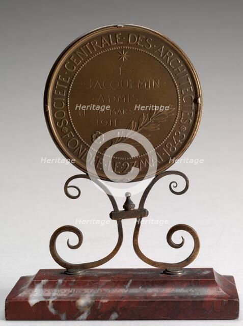 Inscription [reverse], designed 1843, awarded 1911. Creator: Eugène-André Oudiné.