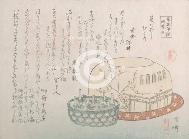Insect Catcher and Potted Herbs, 19th century., 19th century. Creator: Shinsai.