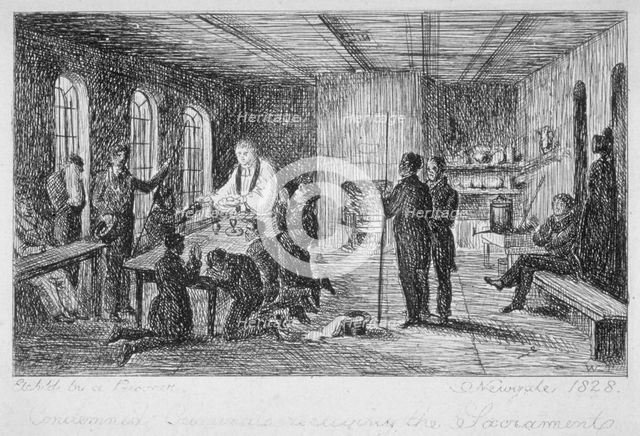 Inside Newgate Prison, Old Bailey, City of London, 1828. Artist: WT