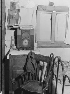 Inside of one-room shack of Rural Rehabilitation client, Tulare County, California, 1938. Creator: Dorothea Lange