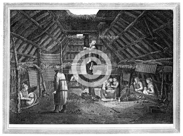 'Inside of a House in Oonalashka', c1776-1779.Artist: Walker