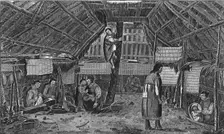 Inside of a House in Oonalashka c1776-1779. Artist: Lodge