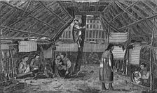 Inside of a House in Oonalashka c1776-1779. Artist: Lodge