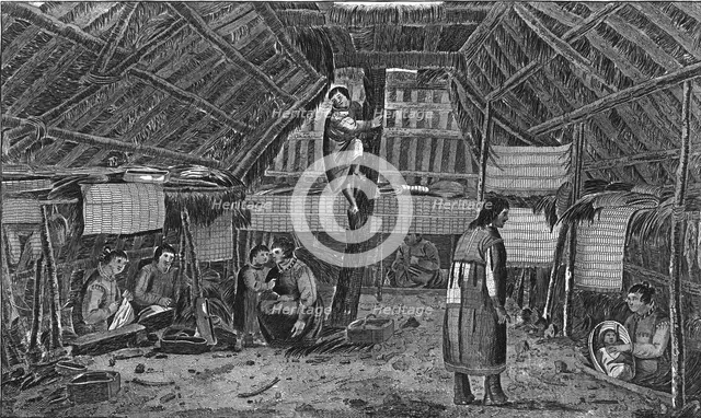 'Inside of a House in Oonalashka', c1776-1779.  Artist: Lodge.