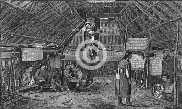 'Inside of a House in Oonalashka', c1776-1779.  Artist: Lodge.