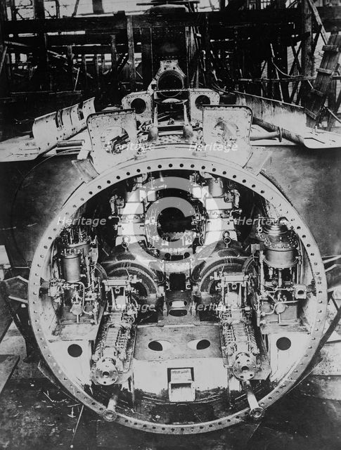 Inside of German Submarine, 1914 or 1915. Creator: Bain News Service.