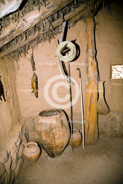 Inside a Celtiberian house in Numantia (Numancia), Spain, 2007. Creator: Samuel Magal.