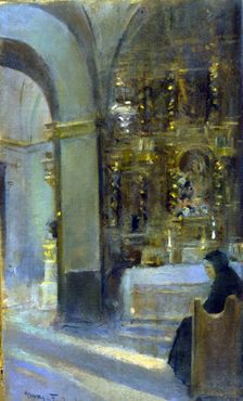 Inside a church by Arcadi Mas i Fontdevila