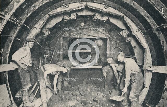 Inside a Greathead Tunnelling Shield', 1926. Artist: Unknown.