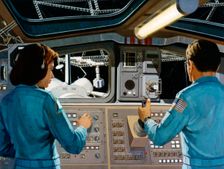 Inside a futuristic space station, c1970s.Artist: NASA
