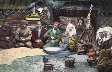 Inside a Kazakh Yurt, 1911-1913. Creator: Sergei Ivanovich Borisov