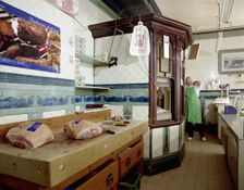 Inside A Scarratt's butcher's shop at 47 High Street, Ilfracombe, Devon, 2000. Artist: M Hesketh Roberts