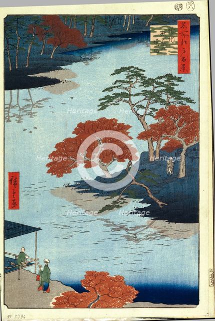 Inside Akiba Shrine at Ukeji. (One Hundred Famous Views of Edo), c. 1858. Artist: Hiroshige, Utagawa (1797-1858)