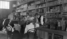 Inside grocery shop possibly Kelvin Grove/Red Hill Queensland, 1905. Creator: Robert Augustus Henry L'Estrange
