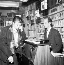 Inside Rentzes music shop, Landskrona, Sweden, 1959. Creator: Unknown