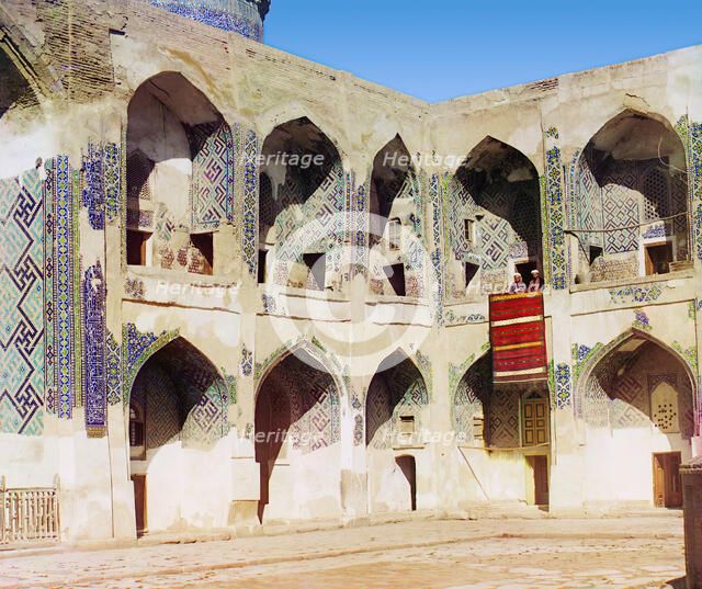 Inside Shir-Dar mosque, Samarkand, between 1905 and 1915. Creator: Sergey Mikhaylovich Prokudin-Gorsky.