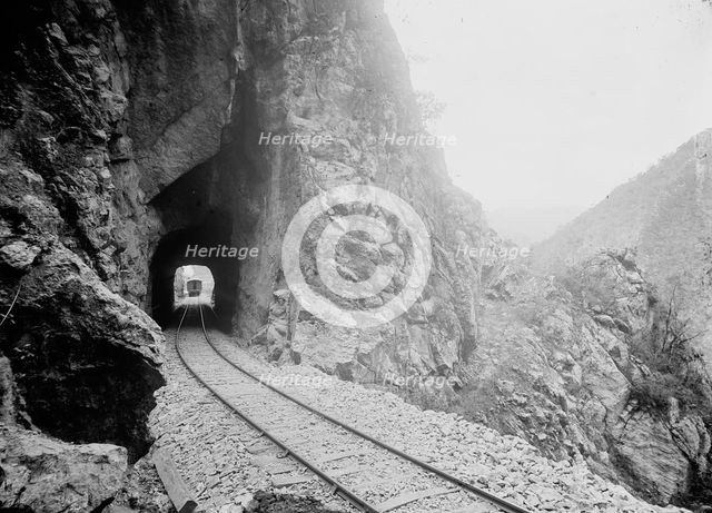 Inside Tunnel 4, Temasopa Canon (i.e. Tamasopo Canyon), between 1880 and 1897. Creator: William H. Jackson.