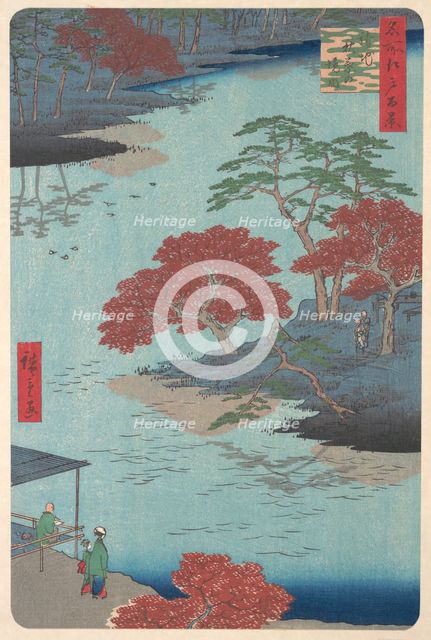 Inside the Akiba Shrine at Ukeji, 8th month, Snake year 1857., 8th month, Snake year 1857. Creator: Ando Hiroshige.