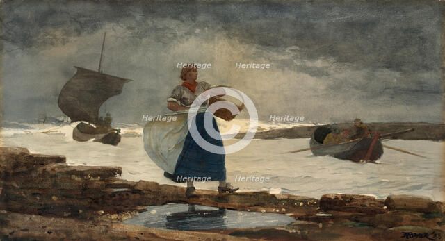 Inside the Bar, 1883. Creator: Winslow Homer.