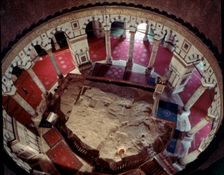 Inside the Dome of the Rock, where you can see the Rock of Abraham