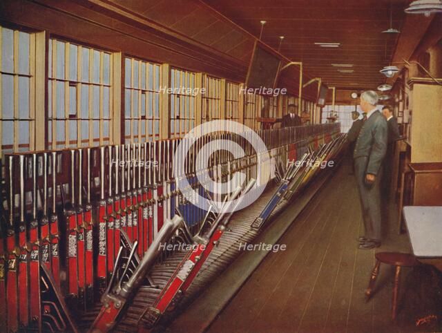 'Inside the Locomotive Yard Signal-Box, York', 1926. Artist: Unknown.