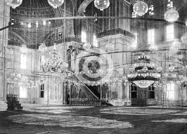 Inside the Mosque of Muhammad Ali at the Saladin Citadel, Cairo, Egypt, c1920s. Artist: Unknown