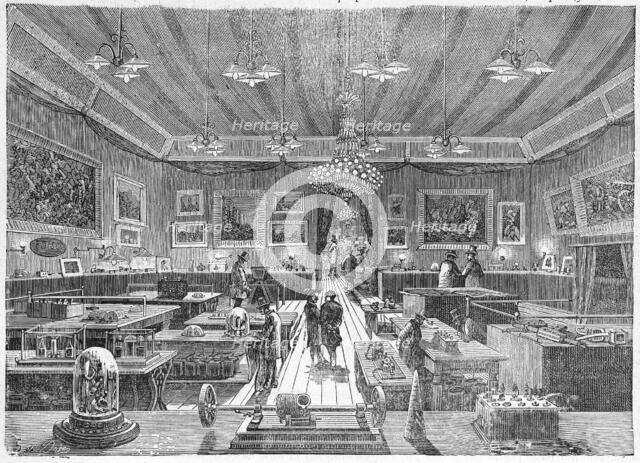 Inside the Palais de l'Industrie, Paris,  during the 1881 Electricity Exhibition, pub. C. 1885. Creator: French School (19th Century).